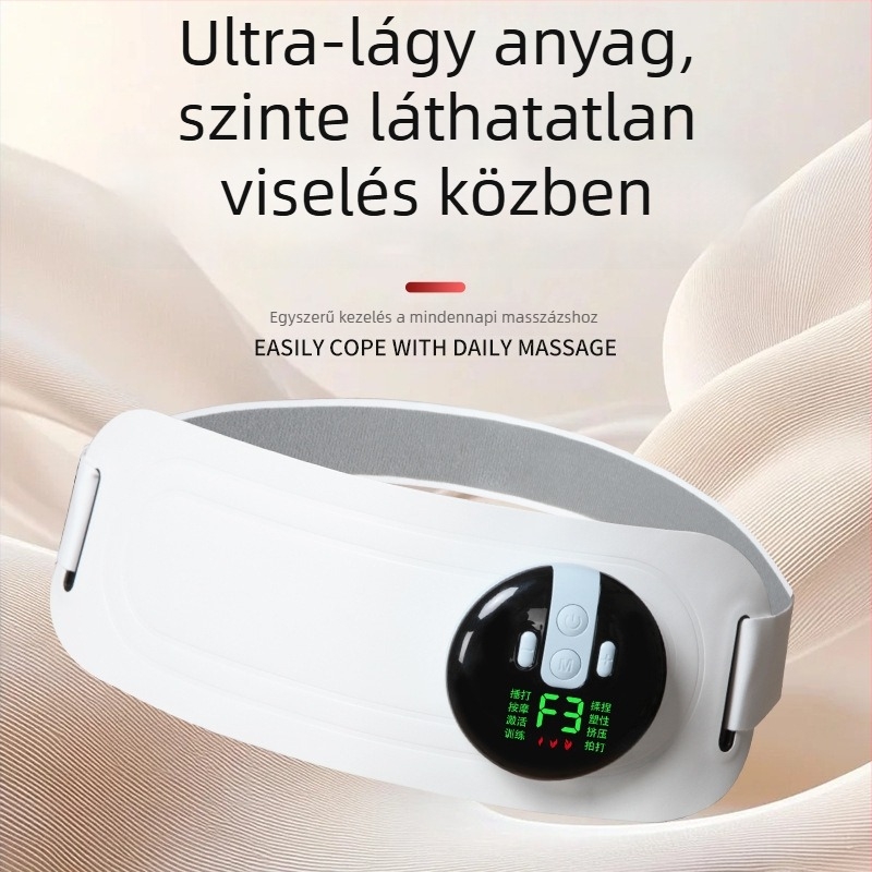 EMS pulzáló masszázsöv USB-tápellátással, mechanikus vezérlés, melegítő tömörítés, legfeljebb 4 masszírozófej, folyamatosan változó áttétel