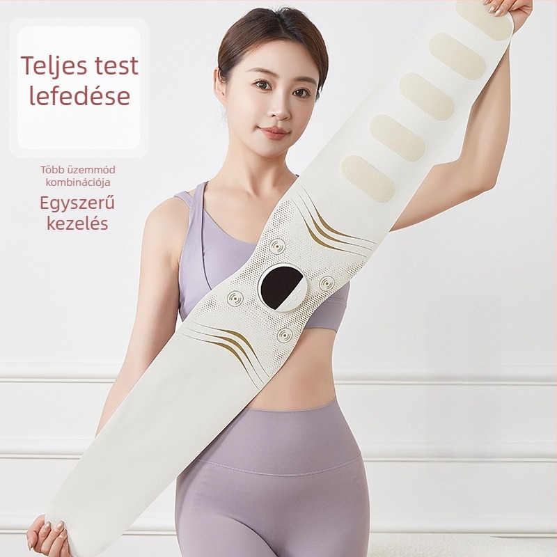 Otthoni EMS masszírozó öv rezgés és meleg kompresszióval, USB tápegység, mechanikus vezérlés, 3. fokozat, legfeljebb 4 masszázsfej