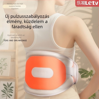 Akkumulátoros melegítő deréktámasz masszírozó, 3-szintű vibrációval és forró kompresszióval, Mugwort terápia, legfeljebb 4 masszázsfej, XP-101
