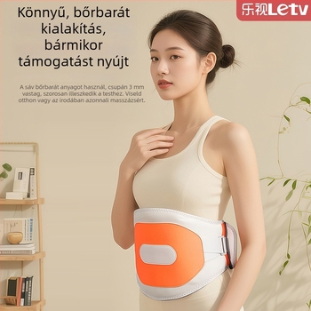 Akkumulátoros melegítő deréktámasz masszírozó, 3-szintű vibrációval és forró kompresszióval, Mugwort terápia, legfeljebb 4 masszázsfej, XP-101