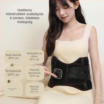 Vezeték nélküli derékmasszírozó grafén melegítéssel, melegítő kompresszió és rezgés, kétmotoros