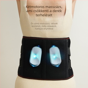 Vezeték nélküli derékmasszírozó grafén melegítéssel, melegítő kompresszió és rezgés, kétmotoros