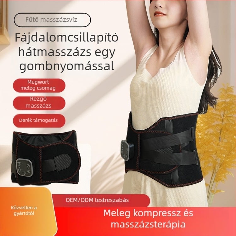 Vezeték nélküli derékmasszírozó grafén melegítéssel, melegítő kompresszió és rezgés, kétmotoros