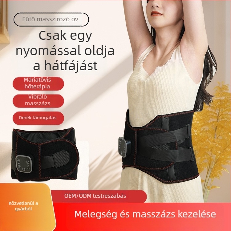 Hongzhi vezeték nélküli derék masszírozó fűtés és meleg tömörítés funkcióval, vibráció, mechanikus vezérlés, legfeljebb 4 masszázsfej