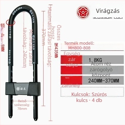 Üvegajtóhoz készült ajtózár – Plum Blossom Lock MH800-806/808, acélból készült, irodai, szoba- és csúszóajtókhoz, modern egyszerű stílus