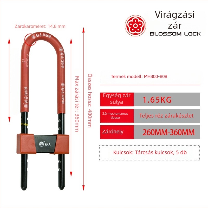 Üvegajtóhoz készült ajtózár – Plum Blossom Lock MH800-806/808, acélból készült, irodai, szoba- és csúszóajtókhoz, modern egyszerű stílus