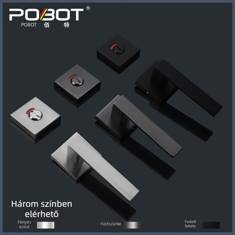 Fürdőszobai ajtózár jelzővel – modell PBT-55, négyzetes jelzőzár, anyag: cink ötvözet, típus: fogantyúzár, alkalmazható fa- és fémajtókhoz