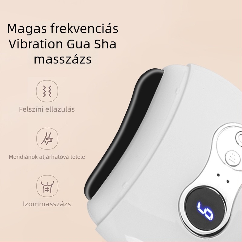 GS-03 Elektromos gua sha arc masszírozó, tölthető, 4 fokozat, 36–47°C hőmérséklet, ABS