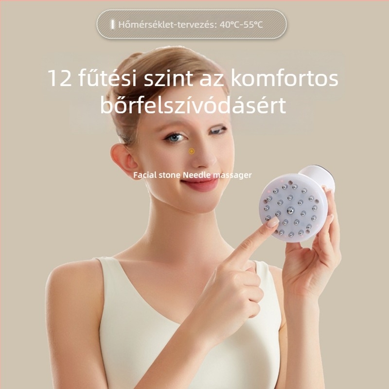 Elektromos meridián masszírozó otthoni használatra, hasmasszázs, váll- és nyakrezgés, vörös fényes terápia és melegítés – újratölthető, gombos vezérlés, modell JLS-666, 40–55°C, 1500mAh, ABS