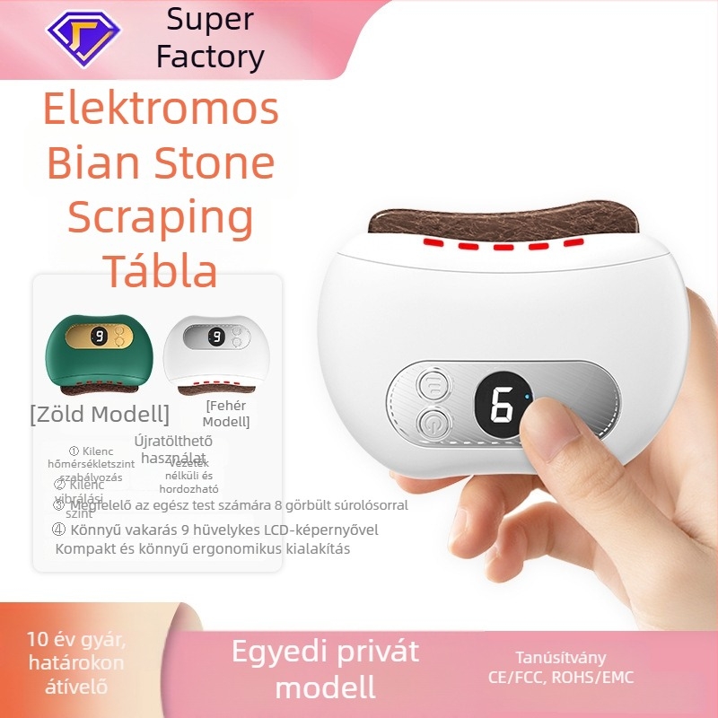 Bianstone kaparó készülék arcfiatalításhoz – arc lift, meridiánok átjárása, USB-s elektromos panel, modell MC-003, anyag: Bianstone, hőmérséklet 45–55°C