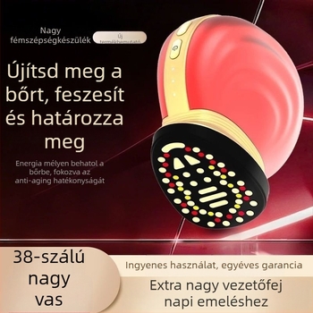 38-elektródos mikroáramos arcbeli eszköz liftelésre, feszesítésre, megújításra, formázásra és színes fénnyel — teljes arc, hordozható, beépített 800–1000mAh akkumulátor, IPX1