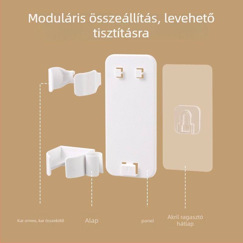 Fali hajcsavaró tároló – fúrásmentes szerelés, fürdőszobai tároló, műanyagból