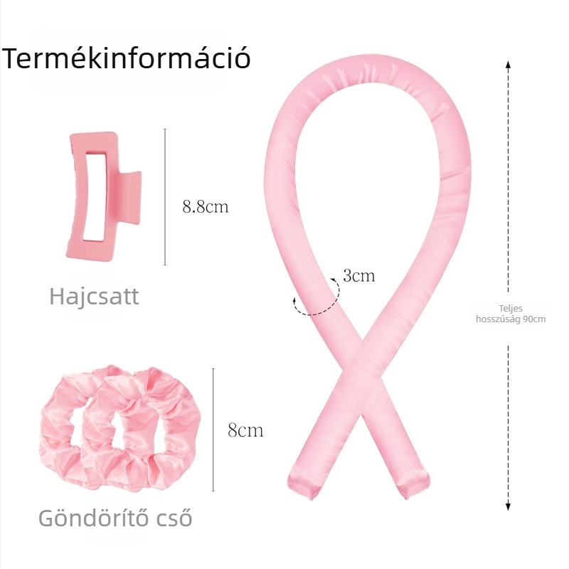 Deo curlingvas szivacsos anyaggal, hajcsat és hajgumi kiegészítőkkel, általános használatra
