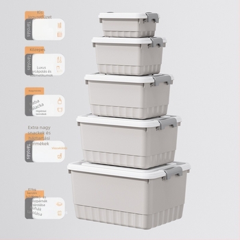 PP műanyag tároló doboz, többfunkciós porálló szervező, hordozható ruházathoz, játékokhoz és kozmetikumokhoz