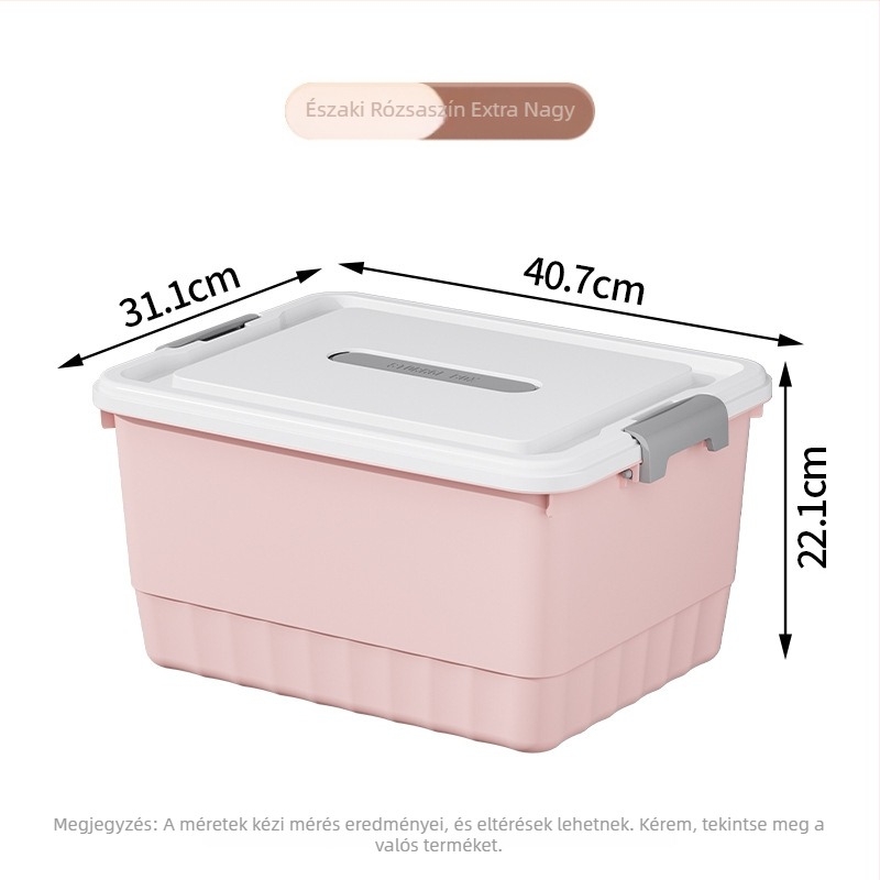 PP műanyag tároló doboz, többfunkciós porálló szervező, hordozható ruházathoz, játékokhoz és kozmetikumokhoz