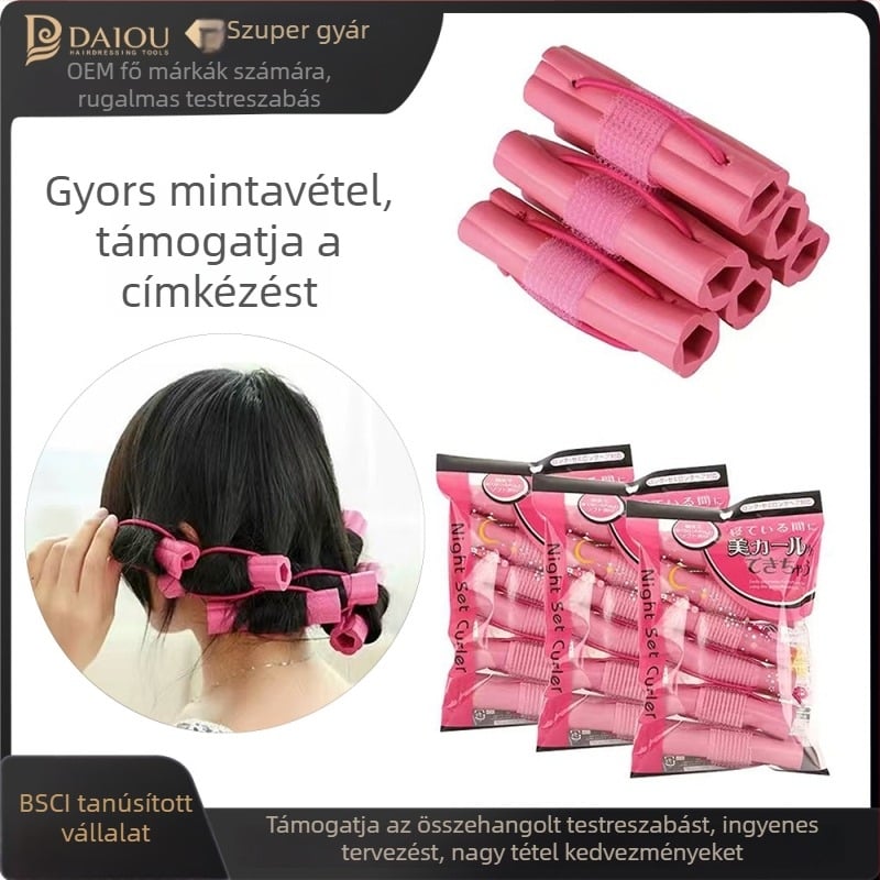 Deo cilindrikus hő nélküli göndörítő – gumis anyag, öntapadó, DIY styling Pear Blossom Curl