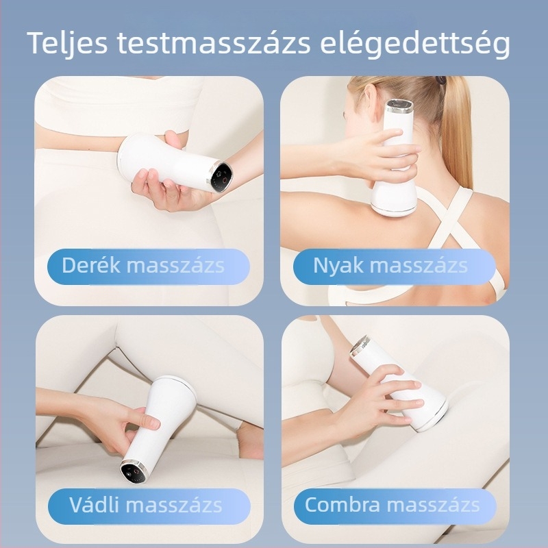 Kézi teljes testmasszírozó magas frekvenciájú vibrációval és dagasztó masszázzsal, USB tápegység, érintéses vezérlés
