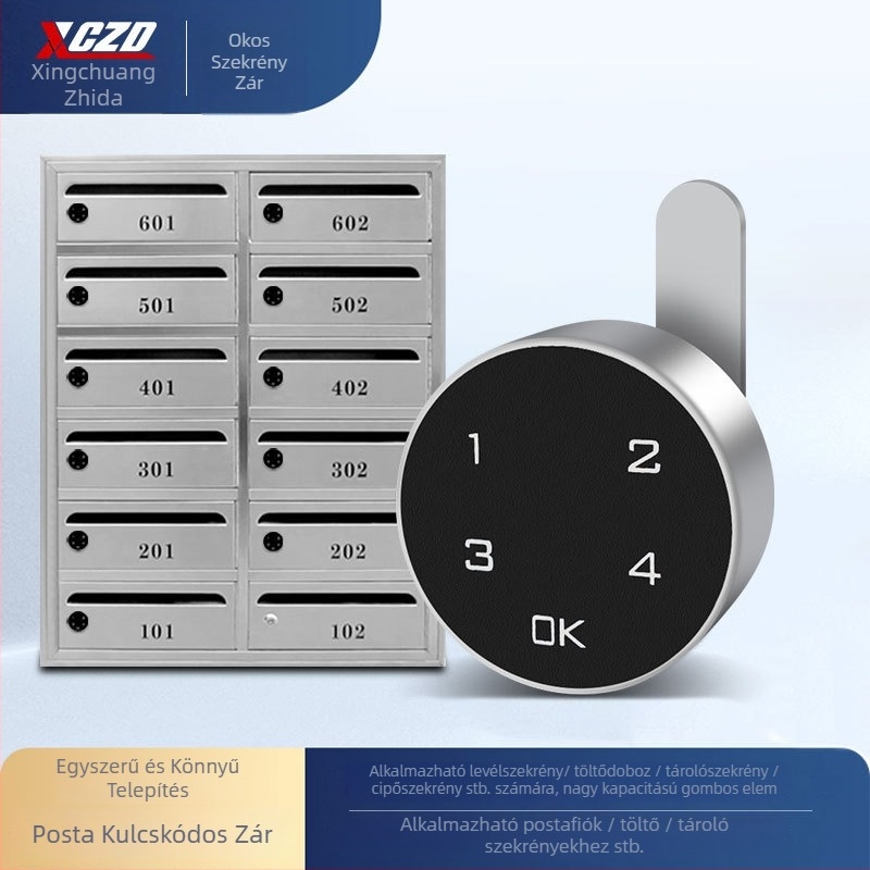 Cinkötvözetes zár M-1610 postaládákhoz, irattárolókhoz és öltözőszekrényekhez – modern minimalista dizájn