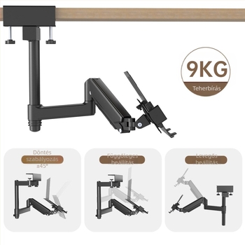 Ke Hao emelő típusú laptop/monitor függesztőkar, M311-j, hideg-hengerelt acélból, kompatibilis 10–17 hüvelyk és 2–9 kg, tömeg kb. 3,7 kg