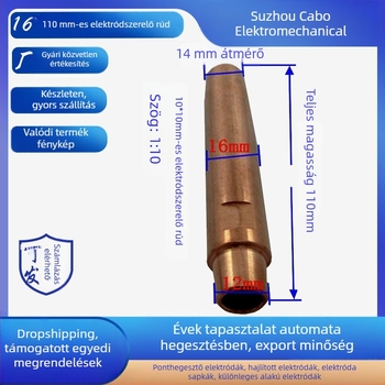Ponthegesztő fej, Króm-zirkónium réz ötvözet, Modell C18150, Működési hőmérséklet 400°C, Varrási áram 20000 A