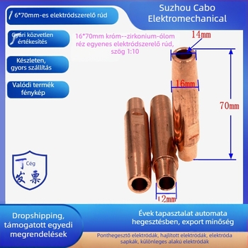 Ponthegesztő fej, Króm-zirkónium réz ötvözet, Modell C18150, Működési hőmérséklet 400°C, Varrási áram 20000 A