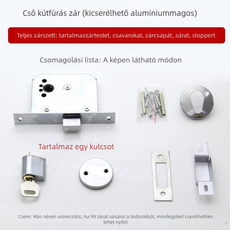 Mortise zár Pipe Well Lock – rozsdamentes acél, kulcsos működés, tűzvédelmi, elektromos és csővezeték ajtókhoz