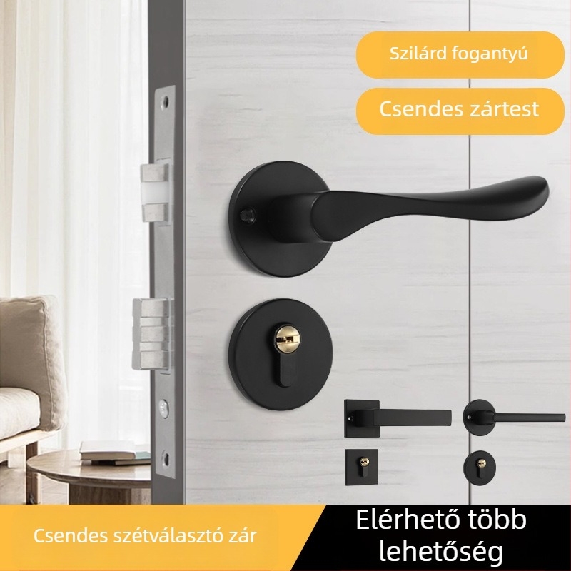 Faajtókhoz szétválasztható zár fogantyúval, alumínium test, űripari kivitel, modern minimalista dizájn