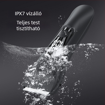 Vezeték nélküli intim zóna trimmingkészülék – vízálló, brushless motor, kerámia pengék, beépített 500–800 mAh akkumulátor
