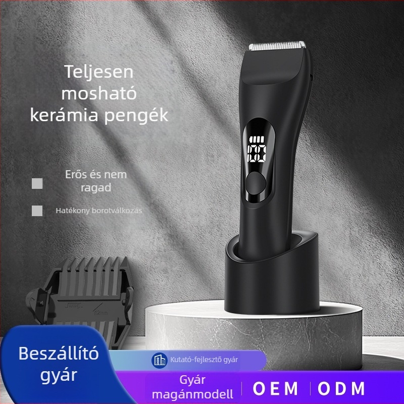 Vezeték nélküli intim zóna trimmingkészülék – vízálló, brushless motor, kerámia pengék, beépített 500–800 mAh akkumulátor