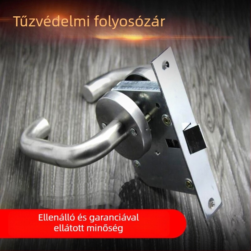 Rozsdamentes acél folyosózár, kilincs zár, modell Aisle lock, tűzvédelmi ajtókhoz, modern letisztult stílus