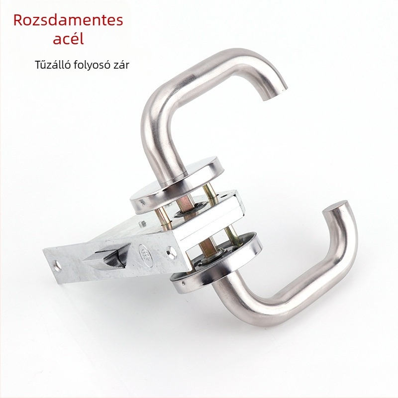 Rozsdamentes acél folyosózár, kilincs zár, modell Aisle lock, tűzvédelmi ajtókhoz, modern letisztult stílus
