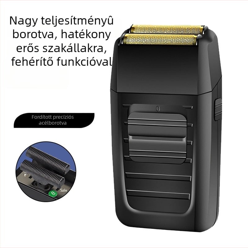 Elektromos borotva kettős pengefejjel, vízálló fej, 45 perc üzemidő, 220V-os töltés