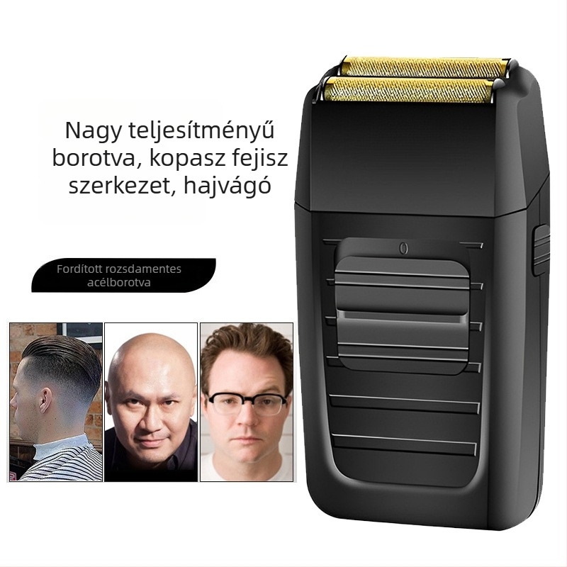 Elektromos borotva kettős pengefejjel, vízálló fej, 45 perc üzemidő, 220V-os töltés