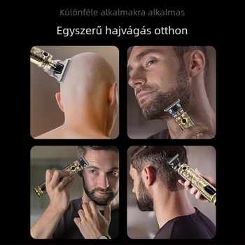 Elektromos hajvágó készülék - újratölthető, beépített akkumulátor 1200–2000mAh, üzemidő 1–3 óra, rozsdamentes acél pengék, mosható vágófej