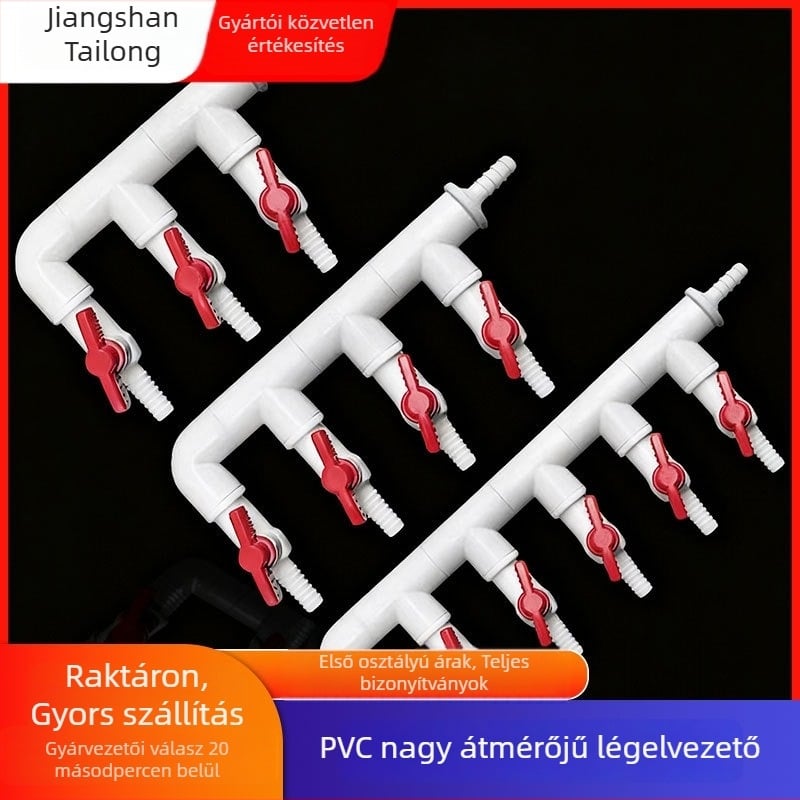 Akvarisztikus oxigénelosztó diverziós szelep, anyag: gyanta, eredet: Zhejiang, márka: Colorful plastic