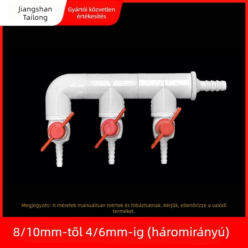 Akvarisztikus oxigénelosztó diverziós szelep, anyag: gyanta, eredet: Zhejiang, márka: Colorful plastic