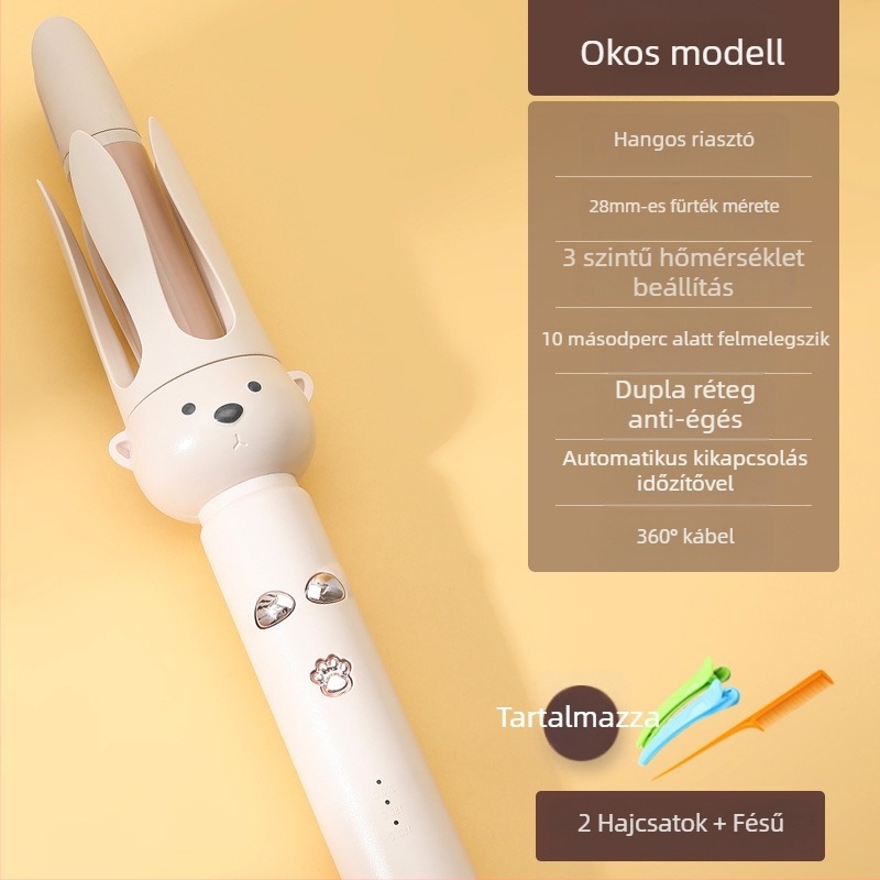 Automatikus hajgöndörítő ionos hajápolással, turmalin-kerámiás fűtőelem, 15 lépcsős hőmérsékletszabályozás, 29 W, 220 V
