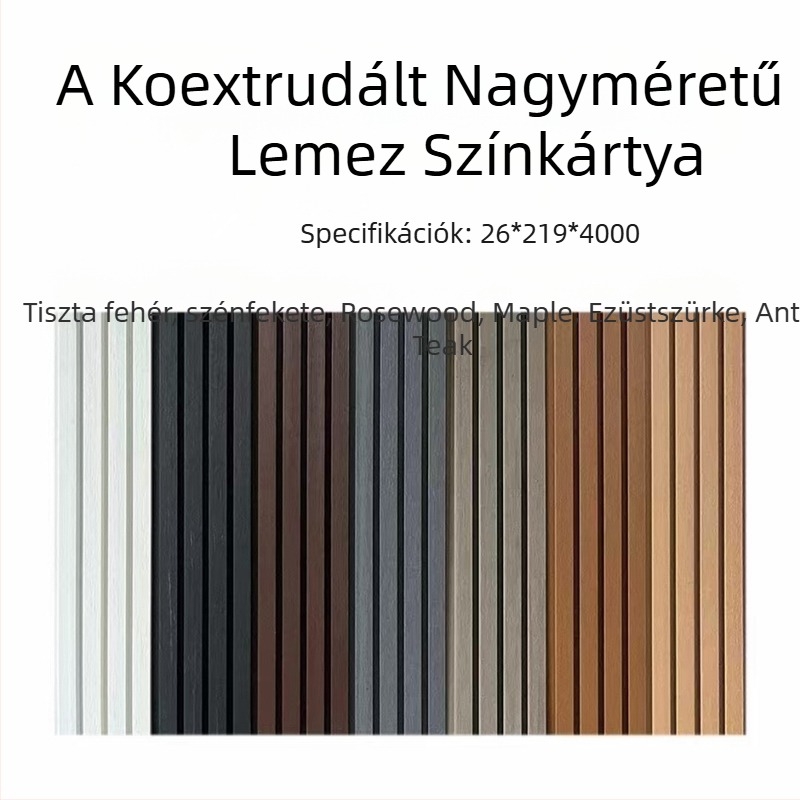 WPC műanyagfa kültéri falpanelek a kerthez; stílus: mintás, modern egyszerűség; kiváló hangszigetelés, kiváló hővezetés; szerelési szolgáltatások elérhetők.
