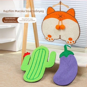 Szizálból készült macska karmoló falra szerelhető – aranyos stílus, kopásálló, helytakarékos játék macskáknak