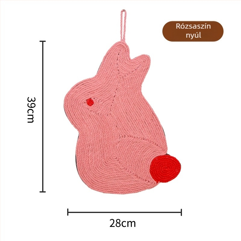 Szizálból készült macska karmoló falra szerelhető – aranyos stílus, kopásálló, helytakarékos játék macskáknak