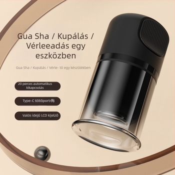 Elektromos köpölyöző és gua sha masszírozó fűtéssel, újratölthető, univerzális az egész testre, modell DS-A35, tömeg 550 g