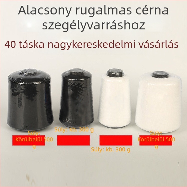 Poliészter 150D varrószál, 500 g, háztartási textilekhez — overlock- és varró szál, alacsony rugalmasságú és rugalmas