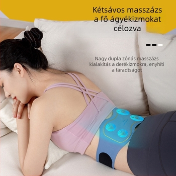 Derékmasszázsöv melegítő és vibrációs masszázzsal, legfeljebb 4 masszázsfej, akkumulátoros működés, számítógépes típusú vezérlés, folyamatosan állítható intenzitás