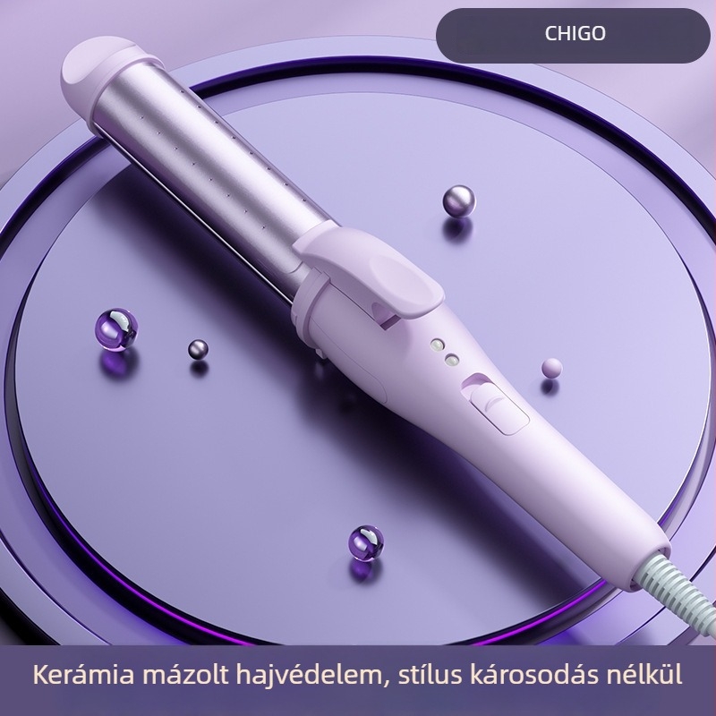 Kétfunkciós hajformázó és göndörítő készülék turmalin-kerámia plakkal, 21–30 mm, 220V, 30W, állítható hőmérséklet, nedves és száraz hajhoz