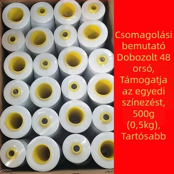 Varrócérna – Poliészter, alkalmas táskákhoz, függönykhöz, ruházathoz és háztartási textilekhez.