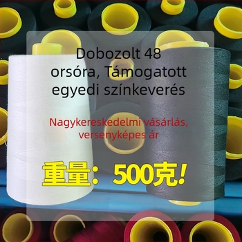 Varrócérna – Poliészter, alkalmas táskákhoz, függönykhöz, ruházathoz és háztartási textilekhez.