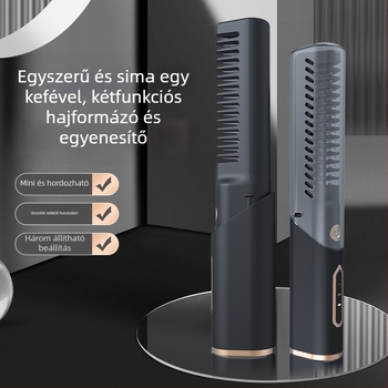 Vezeték nélküli USB töltésű egyenesítő fésű, turmalin-kerámia fűtés, vezető átmérő <15 mm, 45W, 110-220V