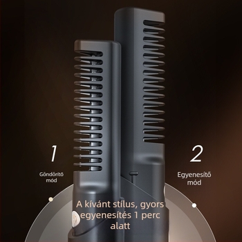 Vezeték nélküli USB töltésű egyenesítő fésű, turmalin-kerámia fűtés, vezető átmérő <15 mm, 45W, 110-220V