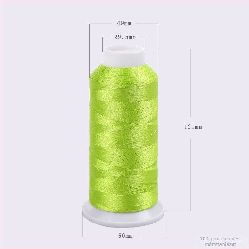 Hímzőfonal 120D/2, poliészter, OEKO-TEX tanúsítvány, számítógépes hímzőgépekhez