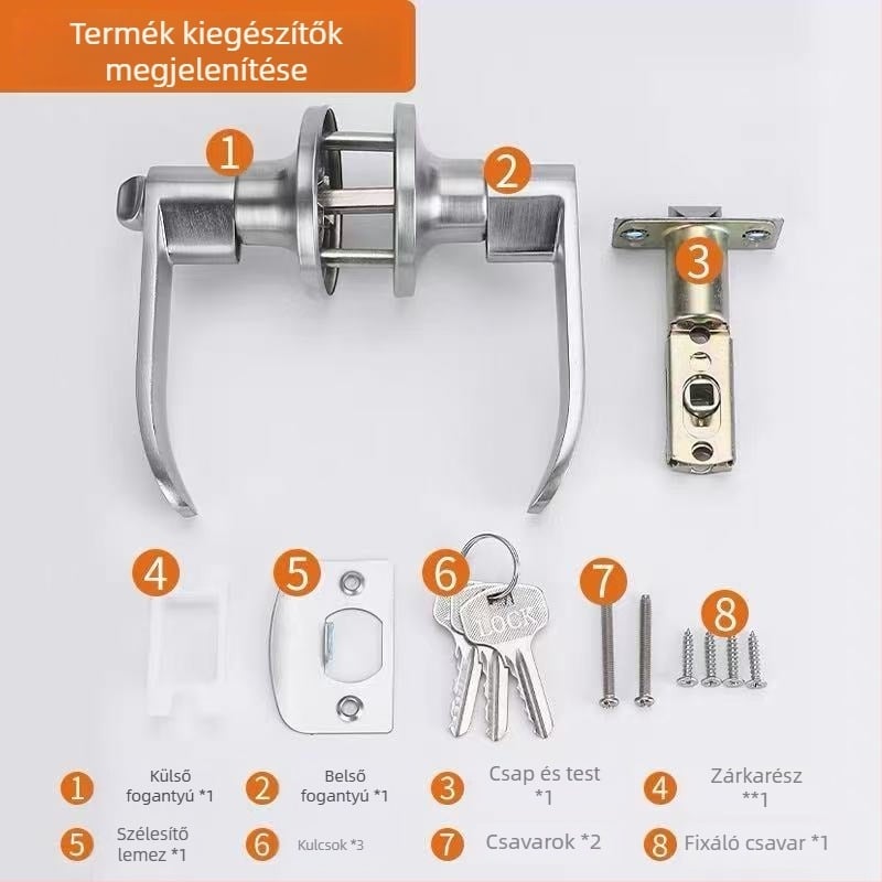 Asabi 680 Mechanikus ajtózár faajtókhoz, fogantyúval, cinkötvözet